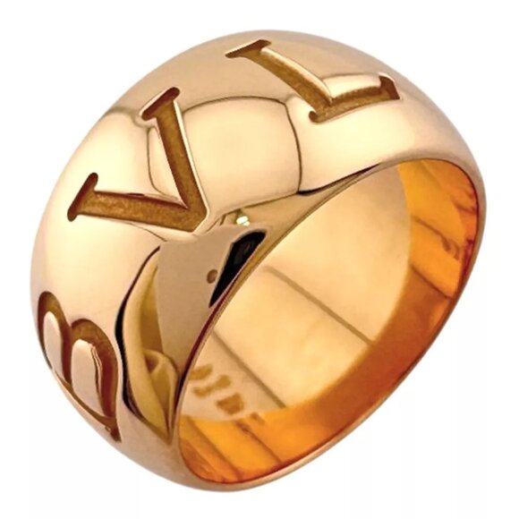 BVLGARI Ring US 1/2 EU51 K18 Pink Gold Mono logo